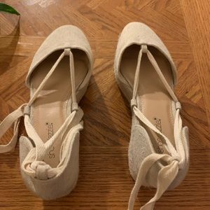 Cream colored espadrilles